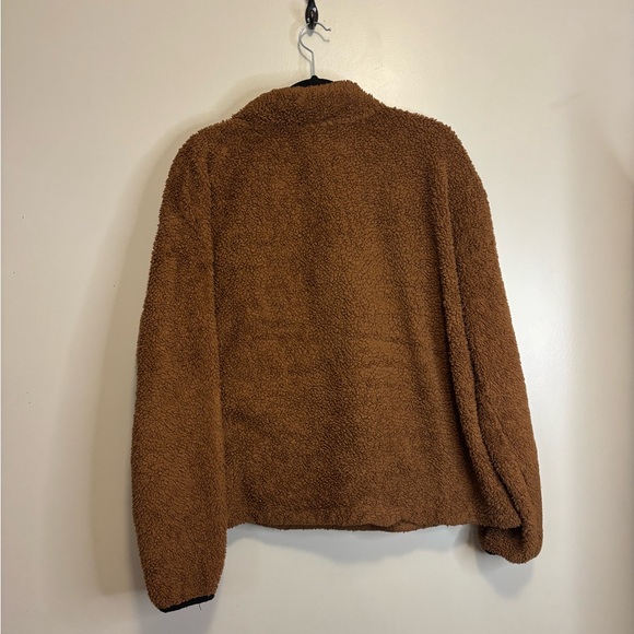Oversized No Boundaries Women’s Tan Zip-Up Sweater - Picture 3 of 3